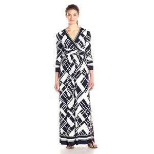 Eliza J Black White Maxi Dress New Sz 2 Beautiful